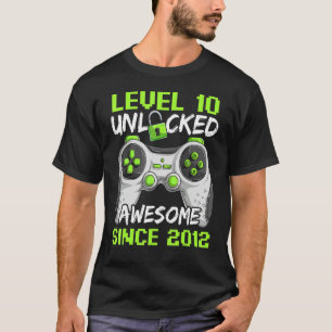 10 Years Old  Gamer Boy Birthday 10 Level Unlocked T-Shirt