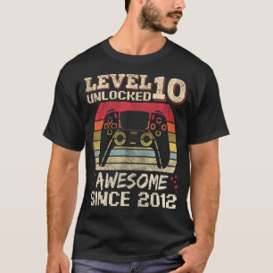 10 Years Old Gamer Boy Birthday 10 Level Unlocked T-Shirt