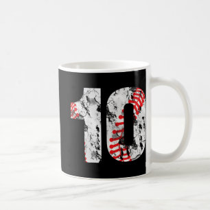 10 Years Old Gifts Number 10 Baseball 10th Birthda Coffee Mug