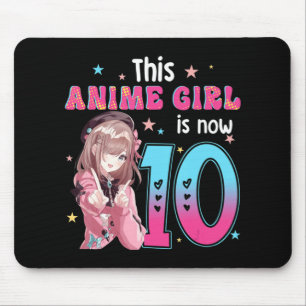 10 Years Old Girl Kawaii Gifts Anime Girl 10th Bir Mouse Pad