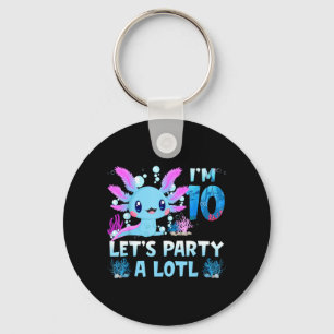 10 Years Old Girls 10th Birthday Cute Axolotl Keychain