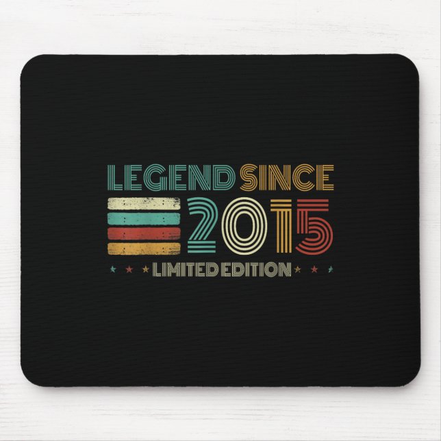 10 Years Old Legend Since 2015 10th Birthday  Mouse Pad (Front)