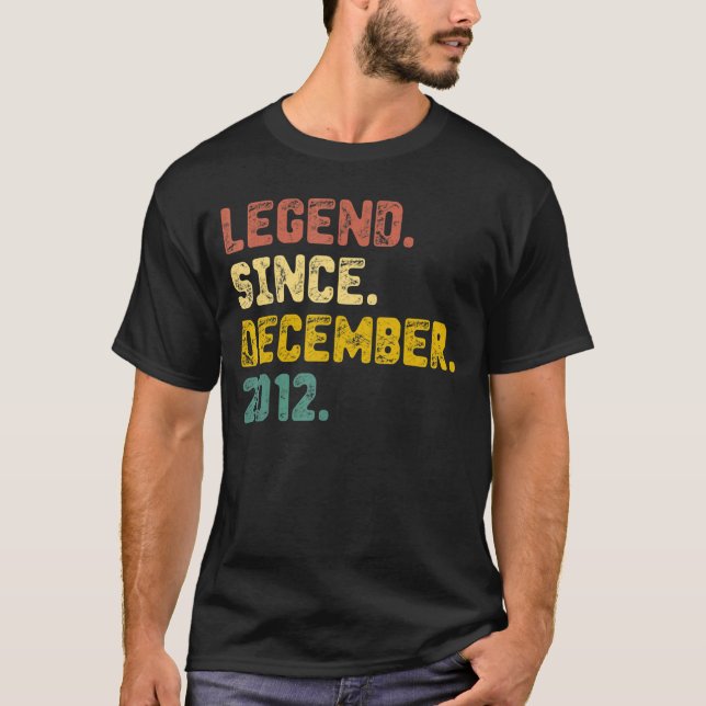 10 Years Old  Legend Since December 2012 10th Birt T-Shirt (Front)