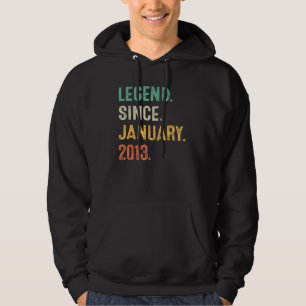 10 Years Old Legend Since January 2013 10th Bday Hoodie