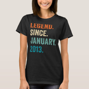 10 Years Old Legend Since January 2013 10th Bday T-Shirt