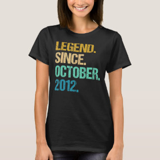 10 Years Old Legend Since October 2012 10th Birth T-Shirt
