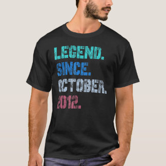 10 Years Old Legend Since October 2012 10th Birth T-Shirt