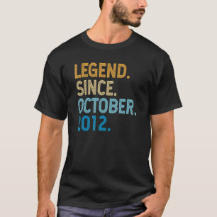 10 Years Old  Legend Since October 2012 10th Birth T-Shirt