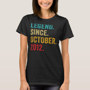 10 Years Old Legend Since October 2012 10th Birthd T-Shirt