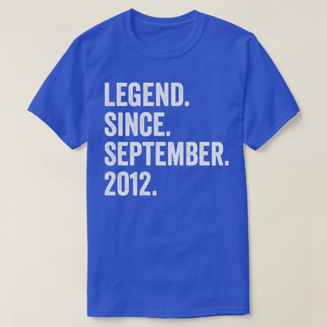 10 Years Old Legend Since September 2012 10th Birt T-Shirt (Design Front)