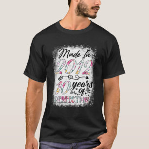 10 Years Old Made In 2012 Floral Women 10Th Birthd T-Shirt