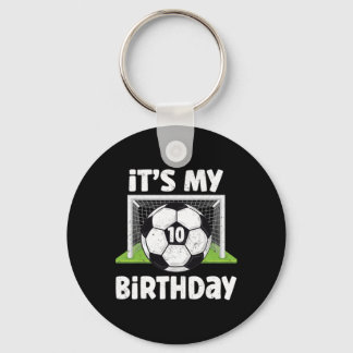 10 Years Old Soccer 10th Birthday Player Kids B-da Keychain