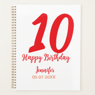 10e anniversaire ajouter nom date année rouge modè