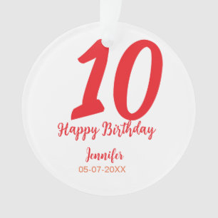 10e anniversaire ajouter nom date année rouge modè
