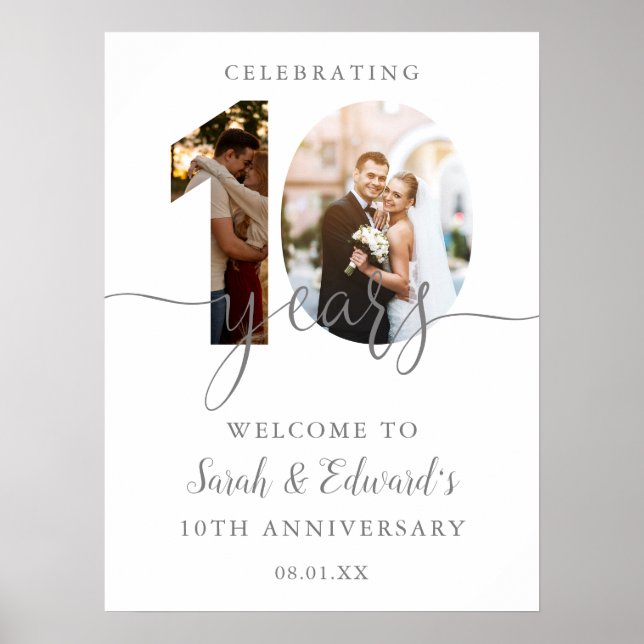 10e anniversaire du Mariage 2 Affiche de bienvenue (Devant)