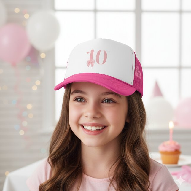 10e anniversaire fille rose Bow Casquette cadeau (Créateur téléchargé)
