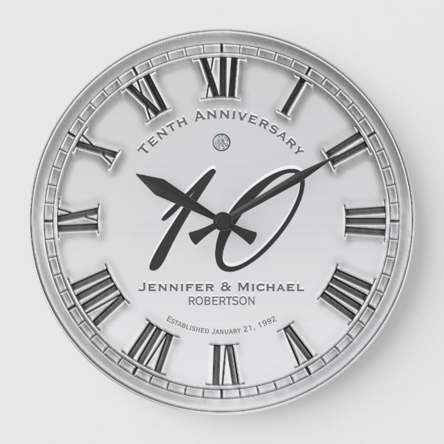 10e anniversaire Mariage d'argent Grande horloge (Recto)