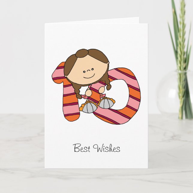 10ème anniversaire - carte de voeux - fille (Devant)