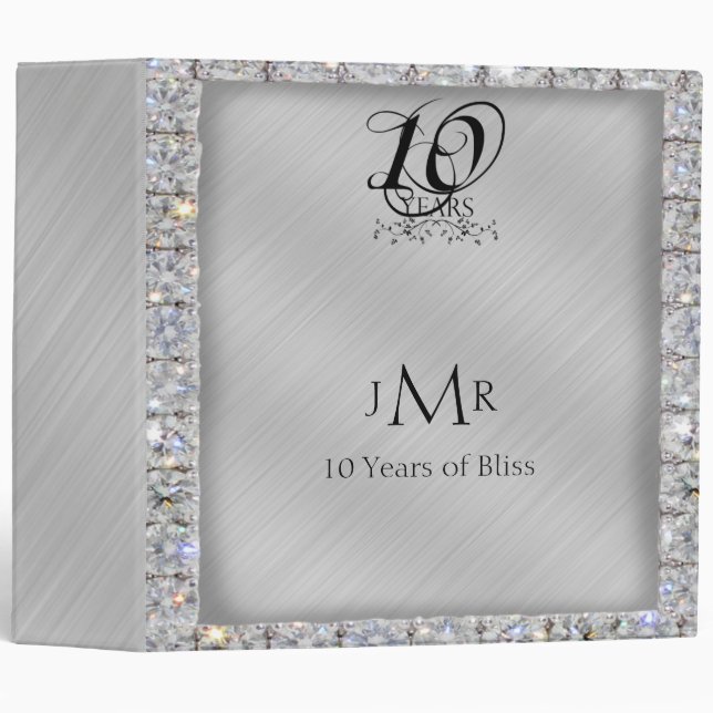 10ème Étain et classeur d'anniversaire de noces de (Devant/Côté)