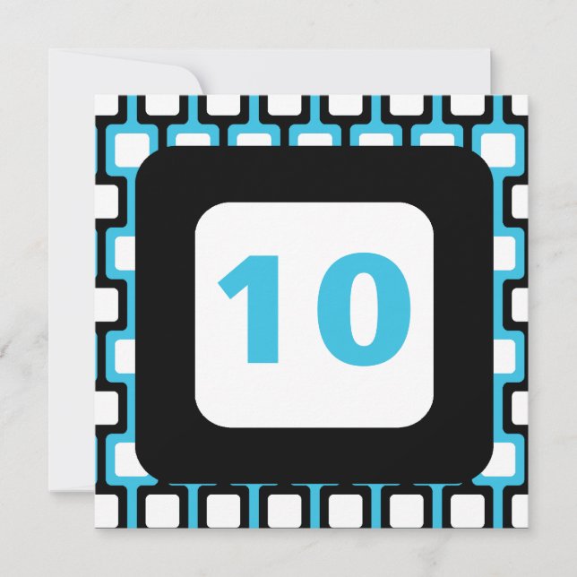 10ème invitation personnalisée d'anniversaire (Devant)