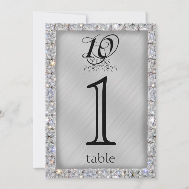 10ème numéro de table d'anniversaire de l'étain et (Devant)