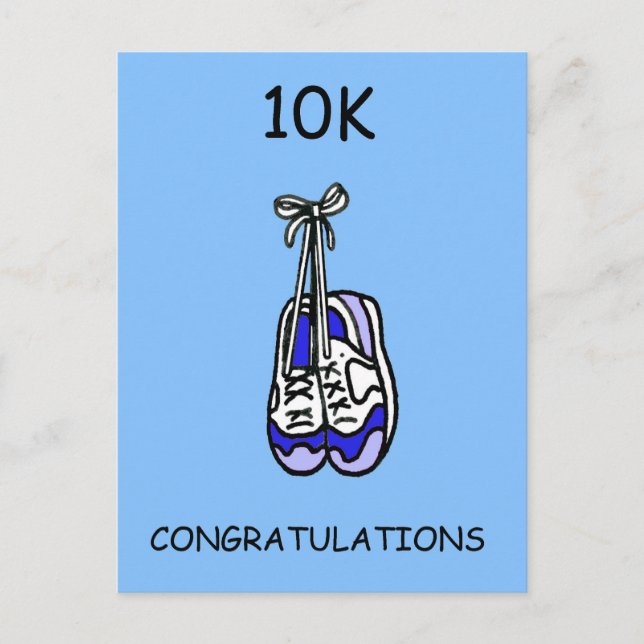 10K Congratulations for Male Runner Postcard (Front)