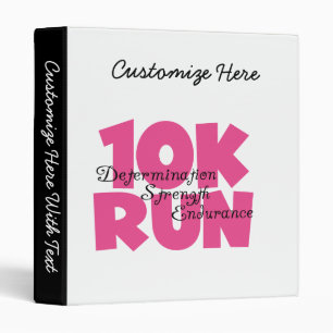 10K Run Pink Sports Running Binder
