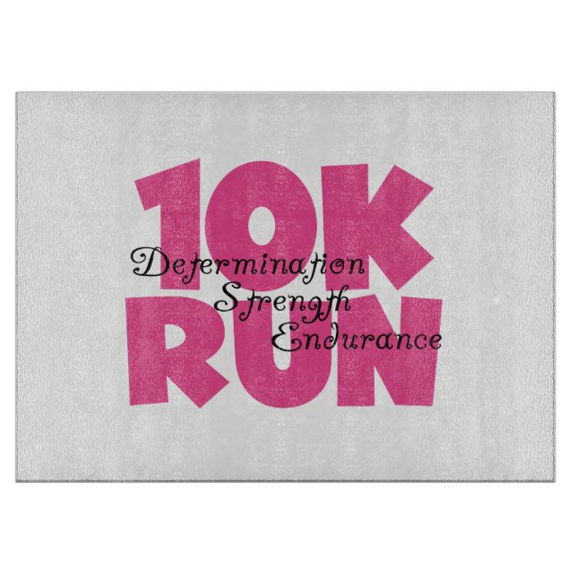 10K Run Pink Sports Running Cutting Board (Front)