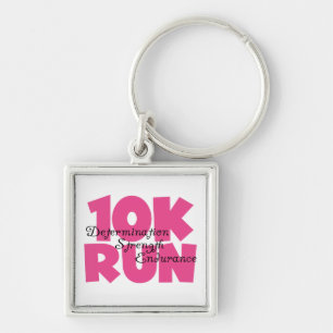 10K Run Pink Sports Running Keychain