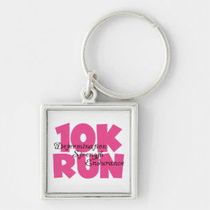 10K Run Pink Sports Running Keychain