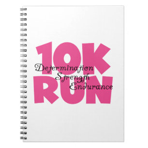 10K Run Pink Sports Running Notebook