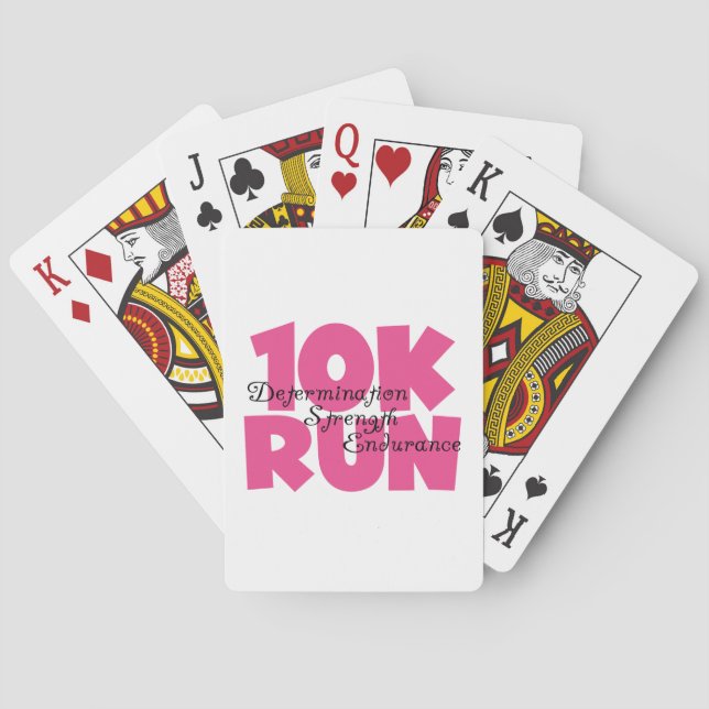 10K Run Pink Sports Running Playing Cards (Back)
