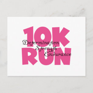 10K Run Pink Sports Running Postcard