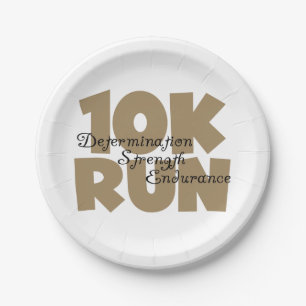 10K Run Tan Sports Running Paper Plate