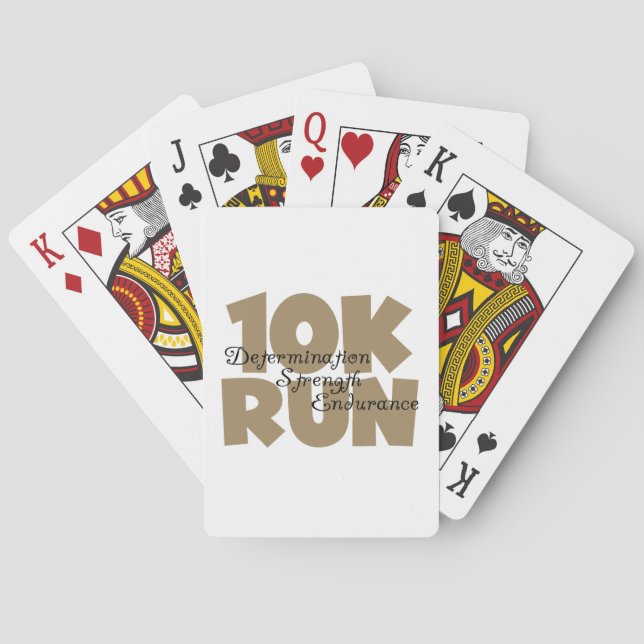 10K Run Tan Sports Running Playing Cards (Back)