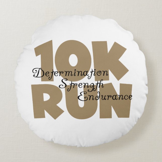 10K Run Tan Sports Running Round Pillow (Front)