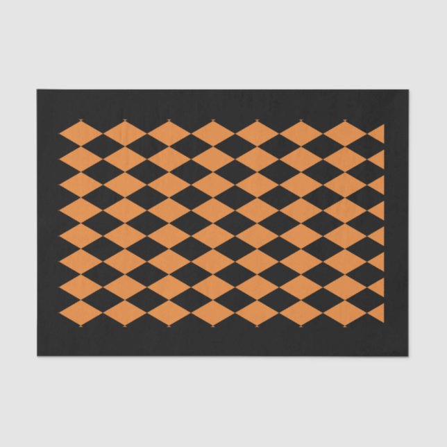 10lb Tissue Paper, HARLEQUIN BLACK & ORANGE Paper (Front)