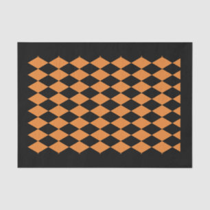 10lb Tissue Paper, HARLEQUIN BLACK & ORANGE Tissue Paper