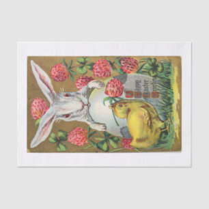 10lb Tissue Paper, White W/ EASTER BUNNY & CHICK Paper