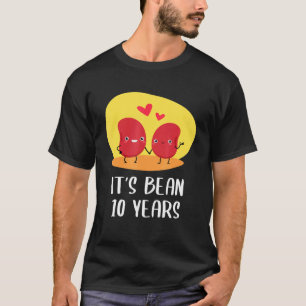 10th 10-Year Wedding Anniversary Bean Couple Him H T-Shirt