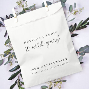 10th Anniversary 10 Wild Years Wildflower Seeds Favour Bag