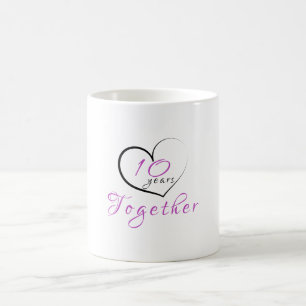 10th Anniversary 10 Years Together Heart Mug