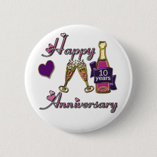 10th. Anniversary 2 Inch Round Button