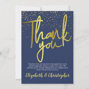 10th Anniversary Blue Thank You Card
