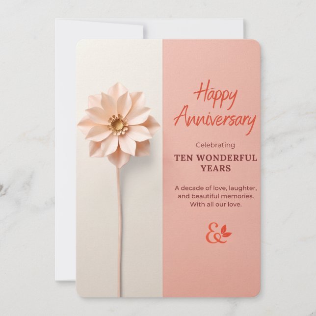 10th Anniversary Card | Decade of Love (Front)