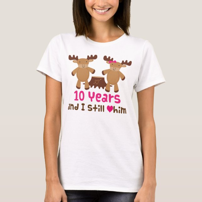 10th Anniversary Gift For Her T-Shirt (Front)