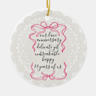  10th Anniversary Gift,Wedding Anniversary married Ceramic Ornament