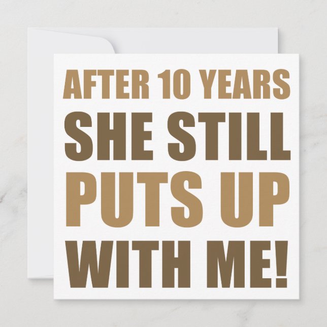 10th Anniversary Humour For Men Card (Front)