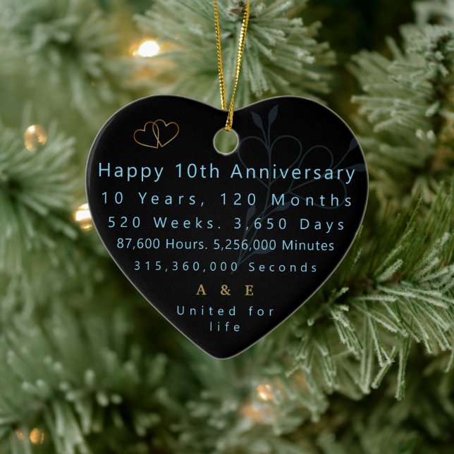 10th Anniversary Keepsake Heart Ornament (Tree)