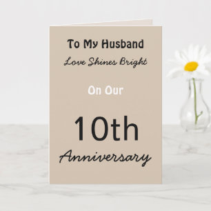 10th Anniversary Love Card for Husband.